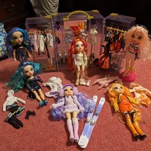 Lot of Rainbow High dolls and accessories